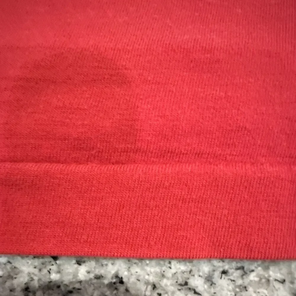 Vintage Cape Island Knitters Pocket Knit T-Shirt Red Mens XL Crew Single Stitch